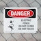 Signmission Electric Fence Do Not Climb Danger Sign, Plastic, 10in W x 7in L, 2PK OS-2PACK-DS-P-710-L-2114 - alternate 3